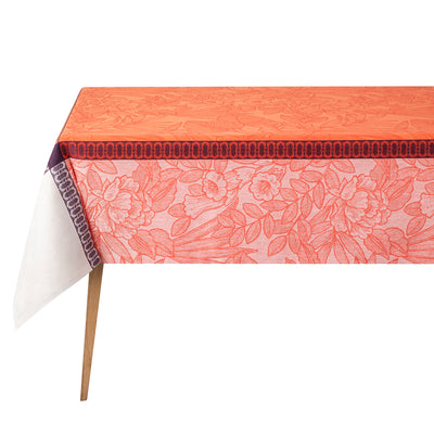 Le Jacquard Francais Escapade Tropicale Orange Tablecloth