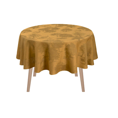 Le Jacquard Francais Souveraine Gold Round Tablecloth