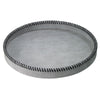 Bodrum Linens Whipstitch Gray Round Tray