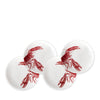 Caskata Red Lobsters Canape Plates (set of 4)