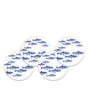 Caskata School of Fish Blue Canape Plates (set of 4)