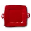 Vietri Lastra Red Handled Square Platter