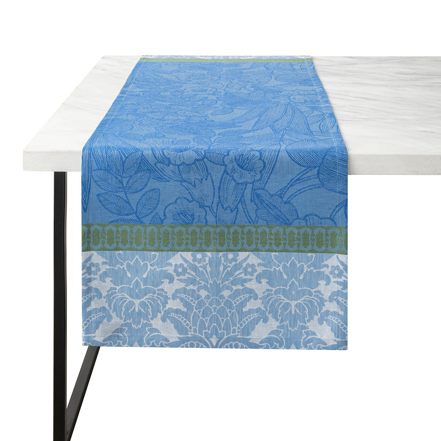 Le Jacquard Francais Escapade Tropicale Blue Table Runner