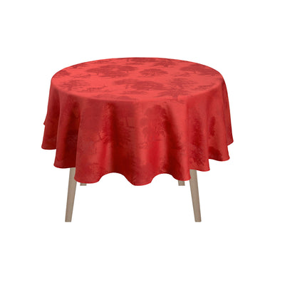 Le Jacquard Francais Souveraine Red Round Tablecloth