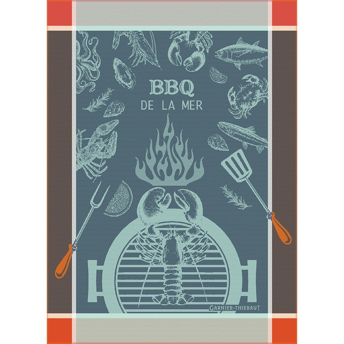 Garnier Thiebaut BBQ de la Mer Blue Tea Towel