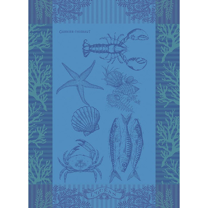 Garnier Thiebaut L'Ocean Blue Tea Towel