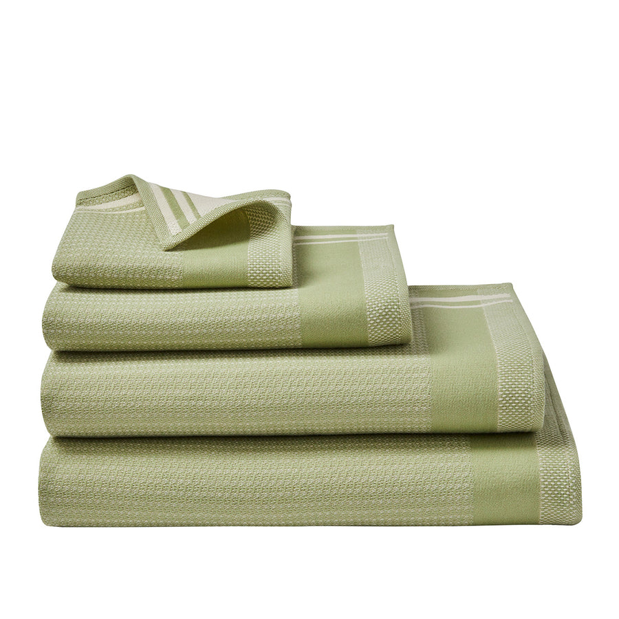 Le Jacquard Francais Duetto Green Bath Towels
