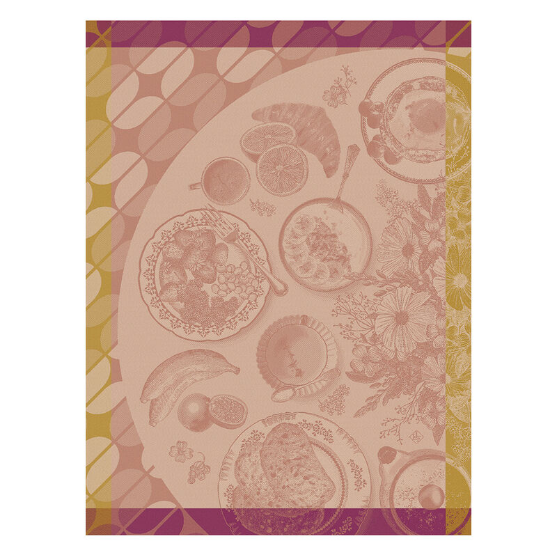 Le Jacquard Francais Brunch Gourmand Pink Tea Towel