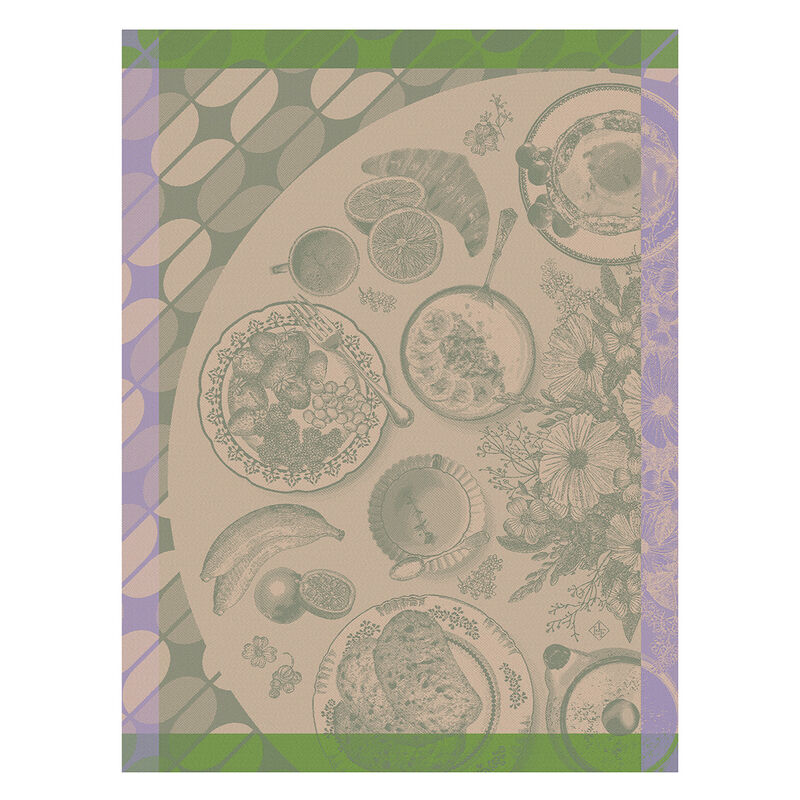 Le Jacquard Francais Brunch Gourmand Green Tea Towel
