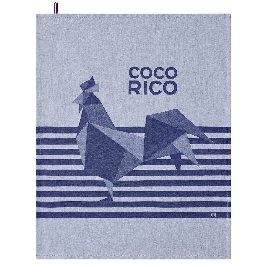 Le Jacquard Francais Coco-Rico Blue Tea Towel