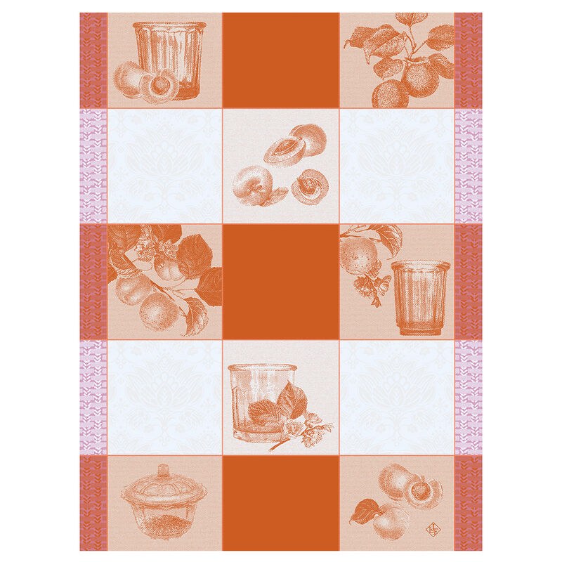 Le Jacquard Francais Confitures Carreaux Orange Tea Towel