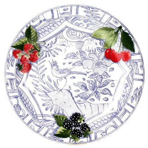 GIEN Oiseau Bleu Fruits Dinner Plate - Yvonne Estelle's