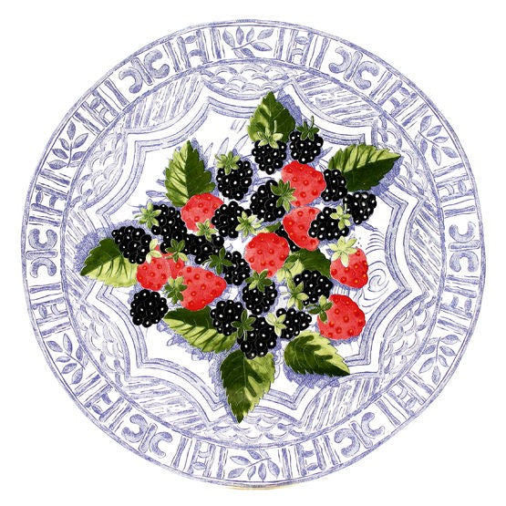 Gien Oiseau Bleu Fruits Cake Platter