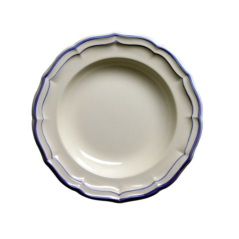 Gien Filets Bleus Rimmed Soup