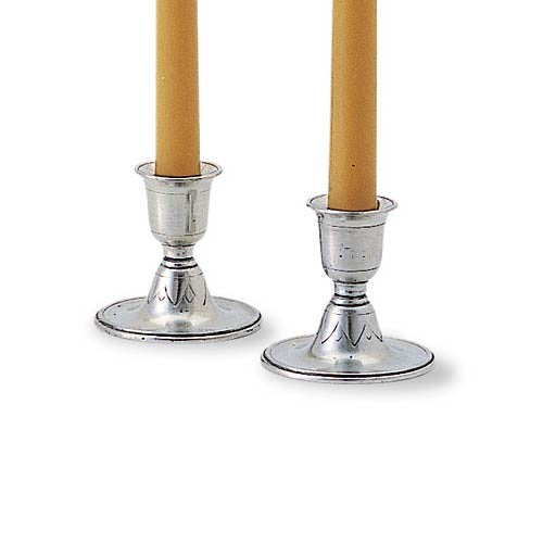 Match Pewter Short Candlestick Pair