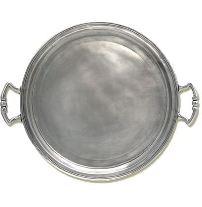 Match Pewter Medium Round Tray with Handles