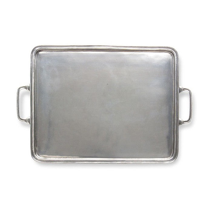 Match Pewter Medium Rectangular Tray with Handles