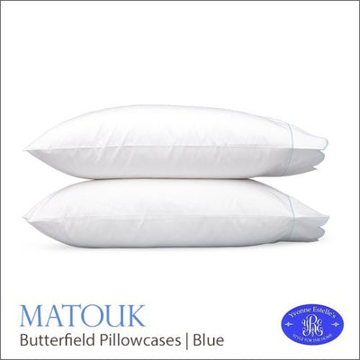 Matouk Butterfield Blue Pillowcases (pair)