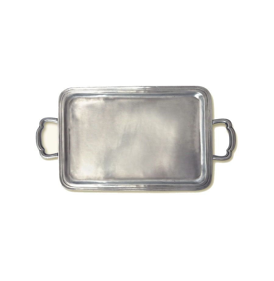 Match Pewter Lago Medium Rectangular Tray with Handles
