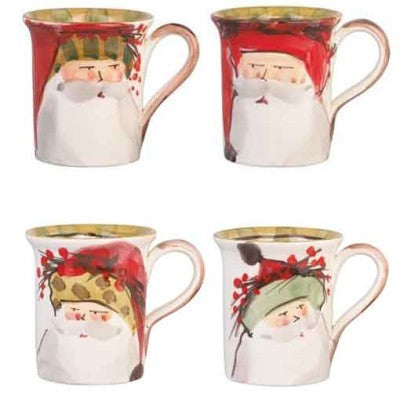 Vietri Old St. Nick Mugs (set of 4)