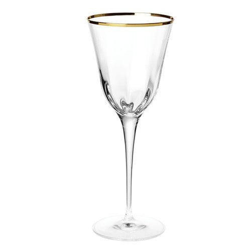 Vietri Optical Gold Wine Glass