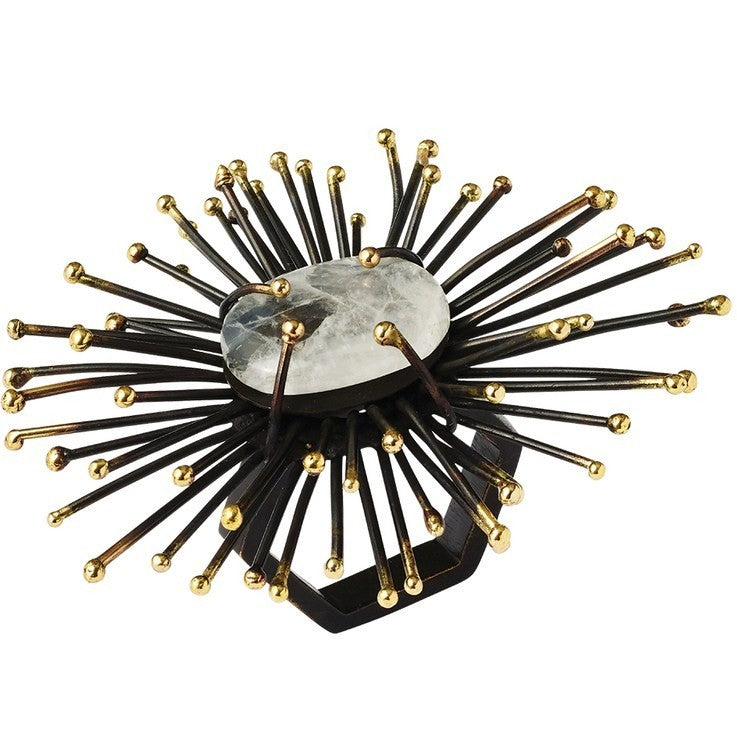 Kim Seybert Flare Gold & Black Napkin Rings (set of 4)