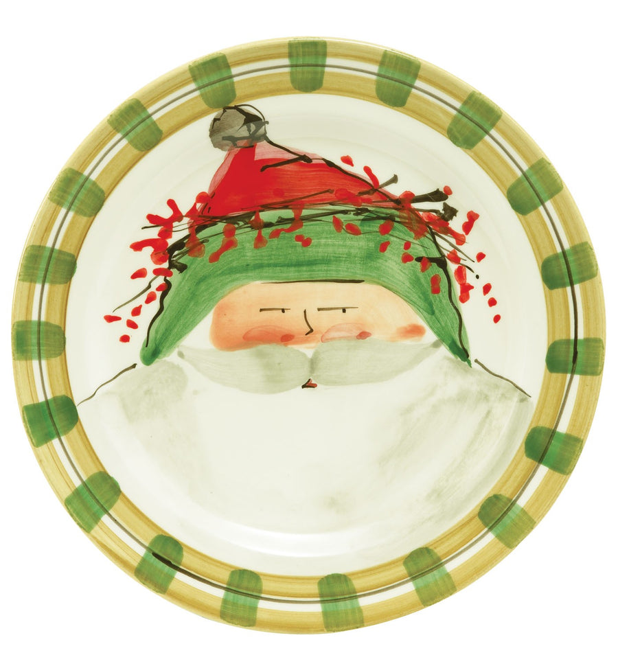 Vietri Old St. Nick Green Hat Dinner Plate