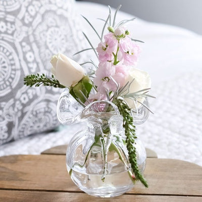 Vietri Hibiscus Clear Bud Vase