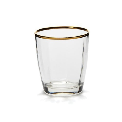 Vietri Optical Gold Double Old Fashioned Glass