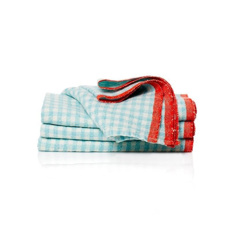 Caravan Two-Tone Gingham Aqua Orange Napkin (set of 4)