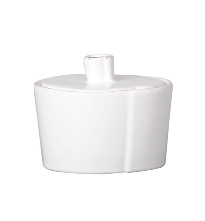 Vietri Lastra White Sugar Bowl