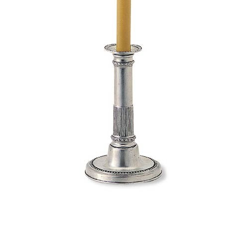 Match Pewter Round Based Candlestick