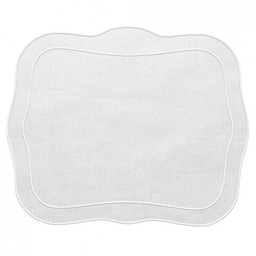 Skyros Designs Linho White Patrician Placemat (set of 4)