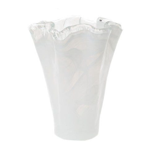 Vietri Onda Glass White Medium Vase