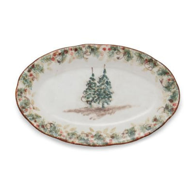 Arte Italica Natale Small Oval Platter
