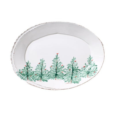 Vietri Lastra Holiday Small Oval Platter