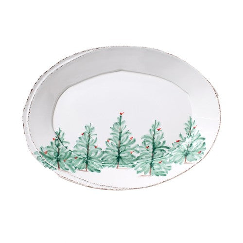 Vietri Lastra Holiday Small Oval Platter