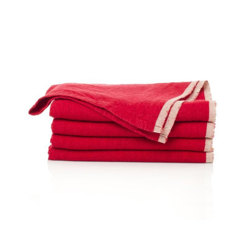 Caravan Chunky Linen Red Napkin (set of 4)