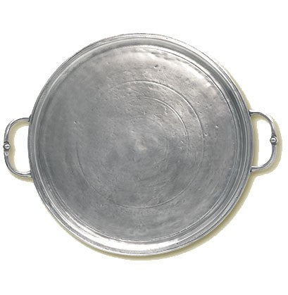 Match Pewter Small Round Tray with Handles