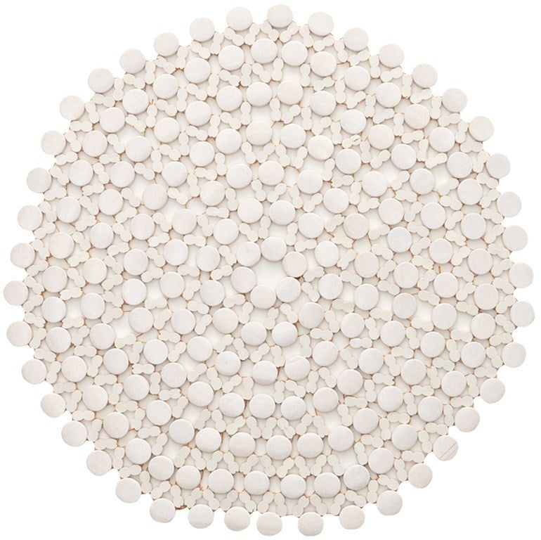 Kim Seybert Round Bamboo White Placemat