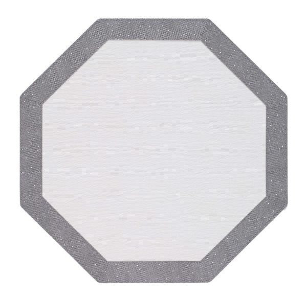 Bodrum Bordino Silver Sparkle Octagon Placemat (set of 6)