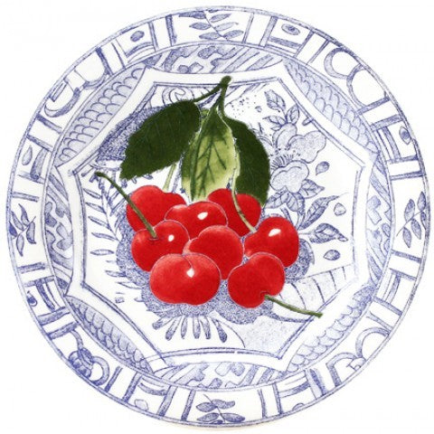 Gien Oiseau Bleu Fruits Cherry Bread Plate