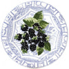 Gien Oiseau Bleu Fruits Black Berry Salad Plate