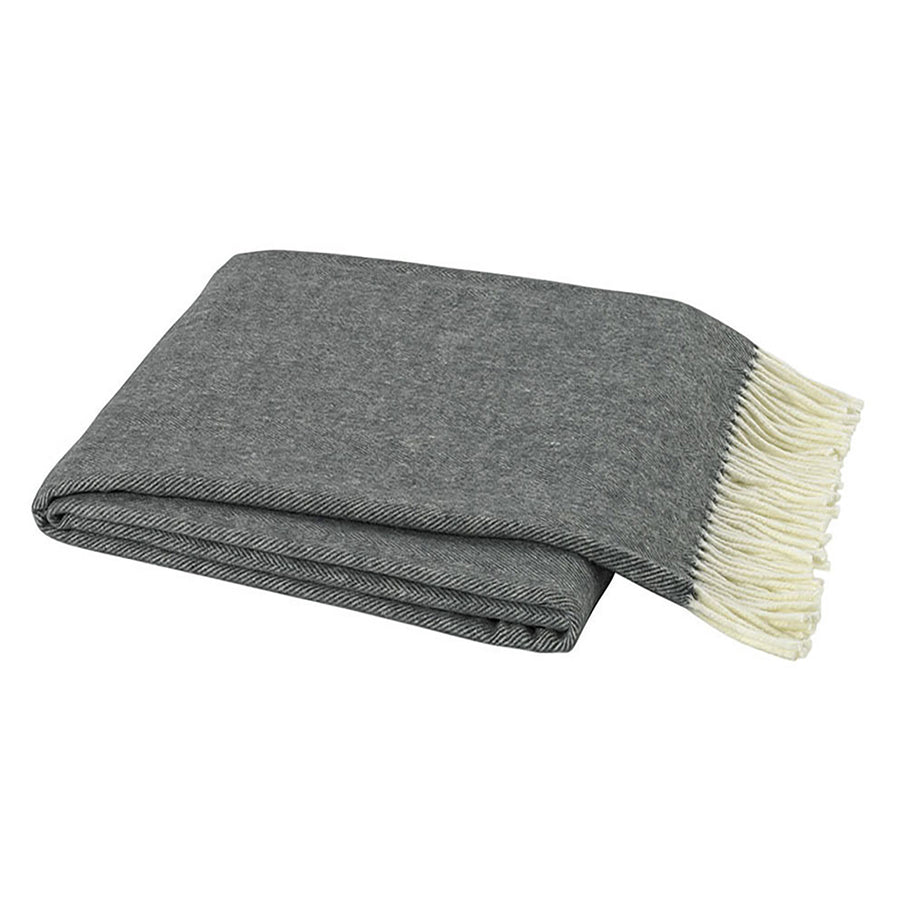 Lands Downunder Charcoal Italian Herringbone Throw