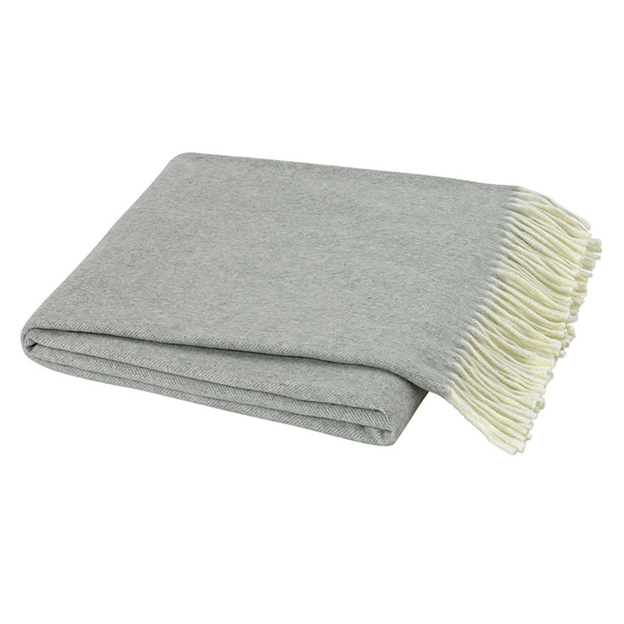 Lands Downunder Light Gray Italian Herringbone Throw