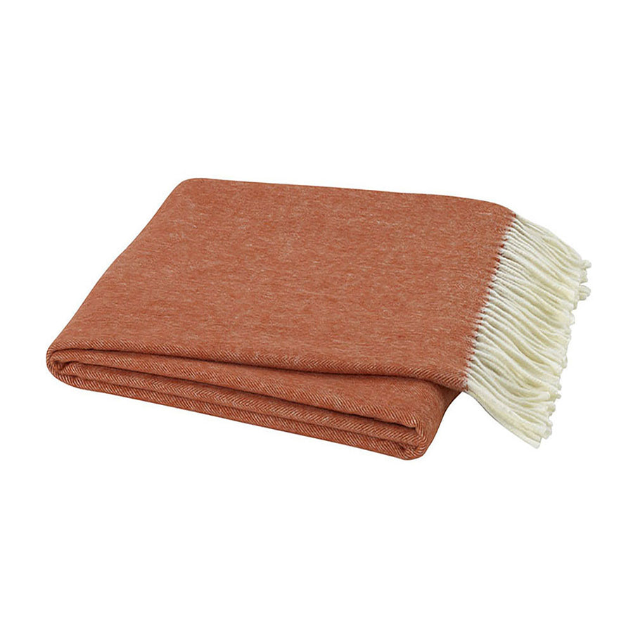 Lands Downunder Spicey Orange Italian Herringbone Throw