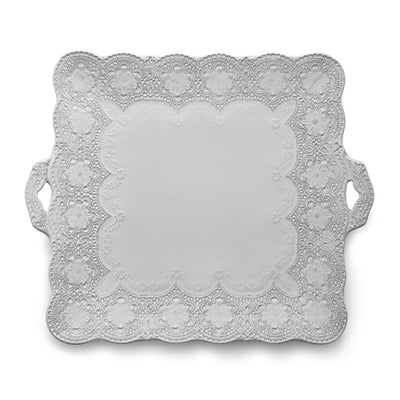 Arte Italica Merletto White Square Platter