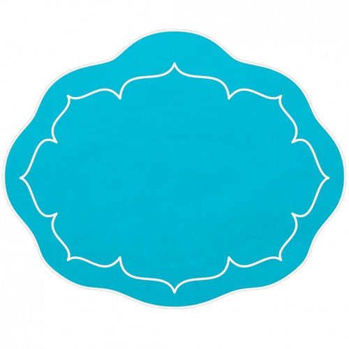 Skyros Designs Linho Turquoise Oval Placemat (set of 4)