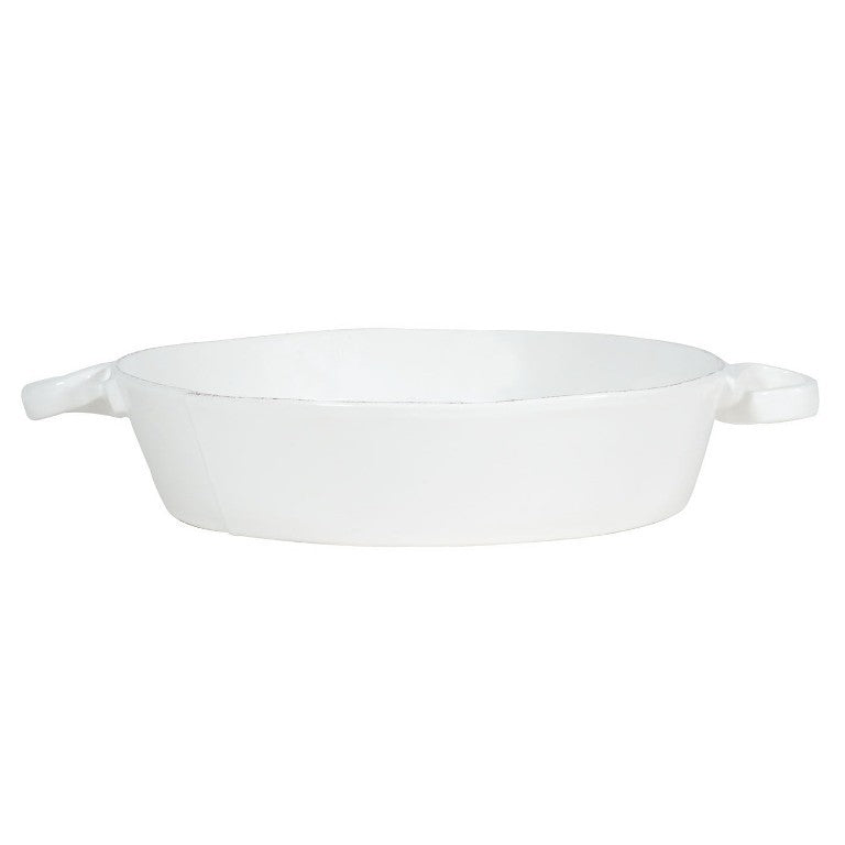 Vietri Lastra White Round Baker