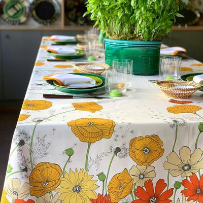 Beauville Fleurs des Champs Yellow Coated Tablecloth